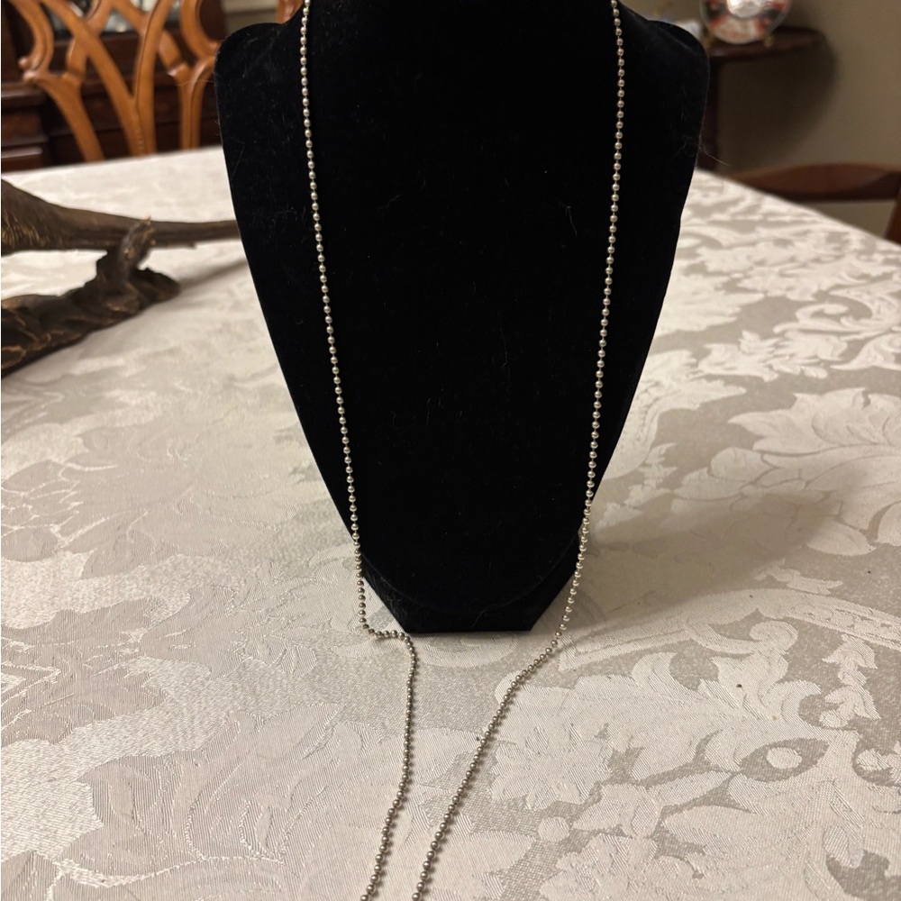 Tiffany &Co Sterling 925 ball necklace/chain. 33” long. - Picture 2 of 8